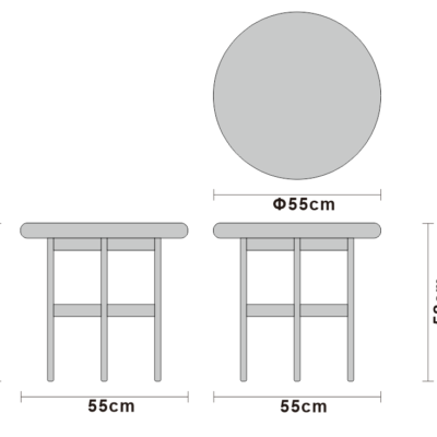 Small coffee table line art on white background