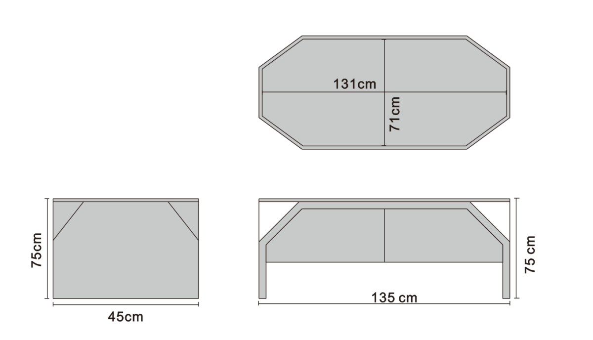 Coffee table line art on white background
