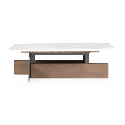 Coffee table in Jazz White finish, front view