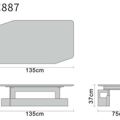 Coffee table line art on white background