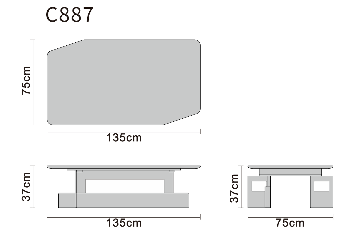 Coffee table line art on white background