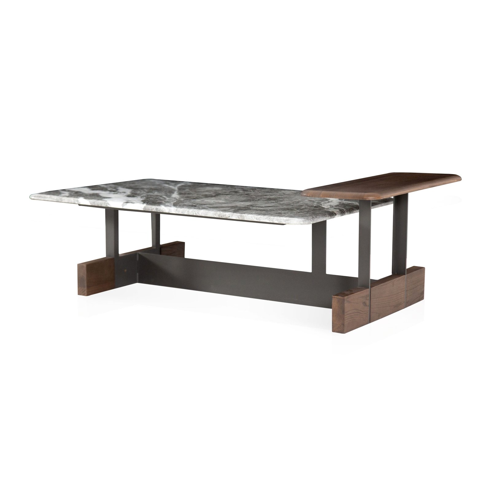 Coffee table in Misty Rain Grey finish, front view
