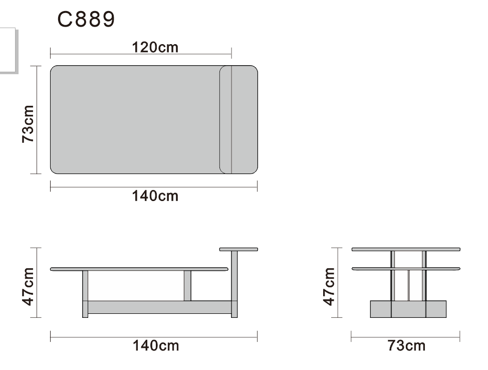 Coffee table line art on white background