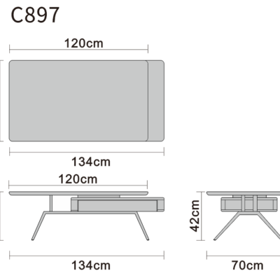 Coffee table line art on white background