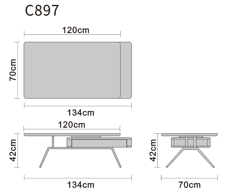 Coffee table line art on white background