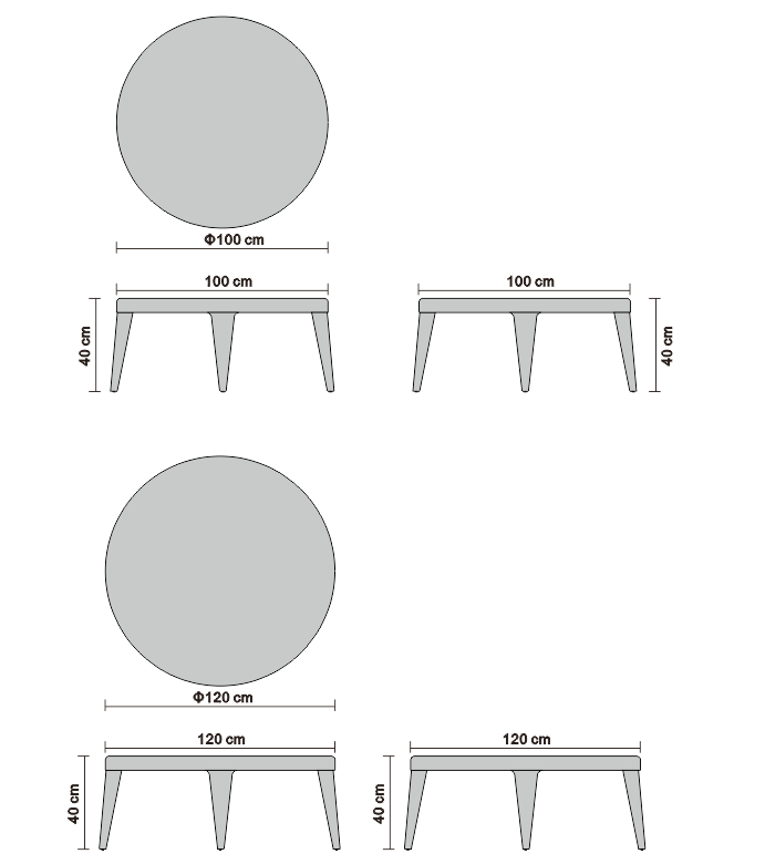 Round table line art on white background