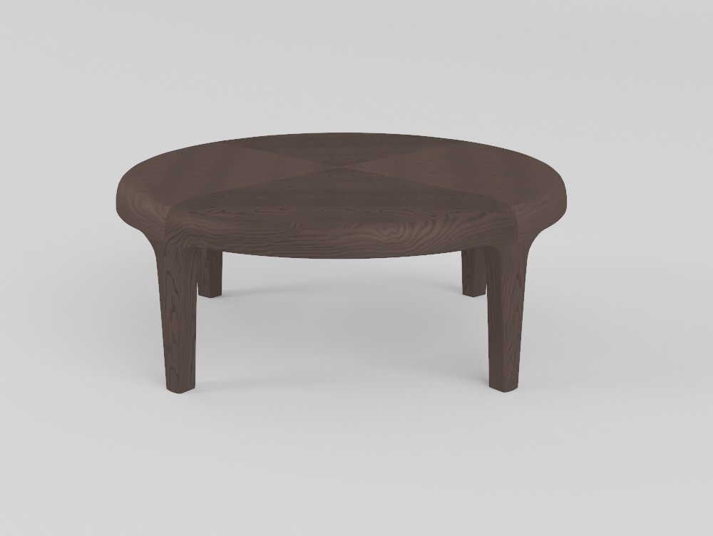 Round table in solid ash wood, 100 cm diameter