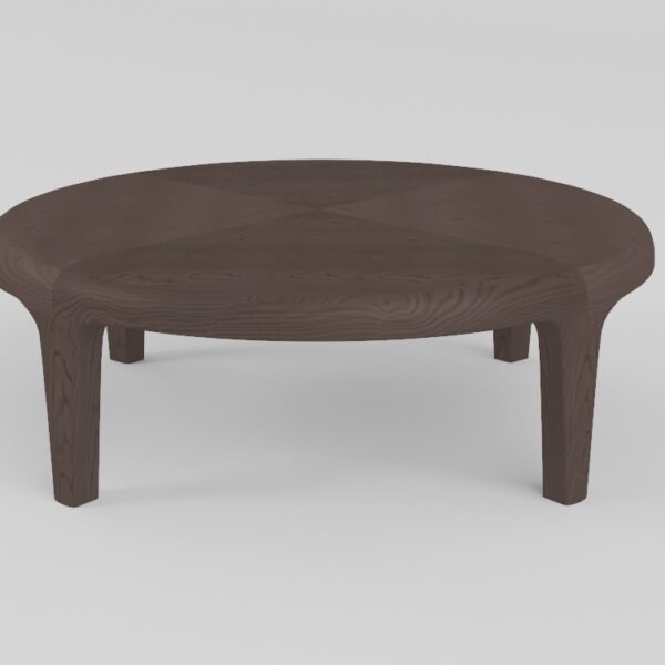 Round table in solid ash wood, 120 cm diameter
