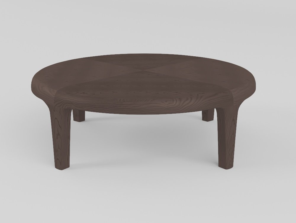 Round table in solid ash wood, 120 cm diameter