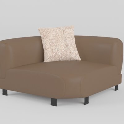 Low profile modular sofa corner unit warm taupe cowhide black metal legs terracotta blush cushion 1200x1200x670mm