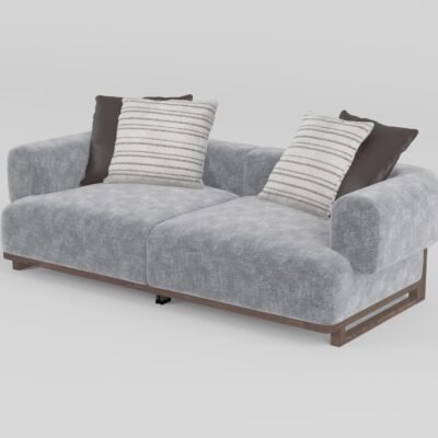 Cowhide and linen modular sofa three-seater with armrests BY220 colourway 2300x1060x680mm standard configuration