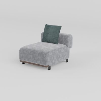 Cowhide and linen modular sofa armless single seat unit 800x1060x680mm BY220 colourway modular building block
