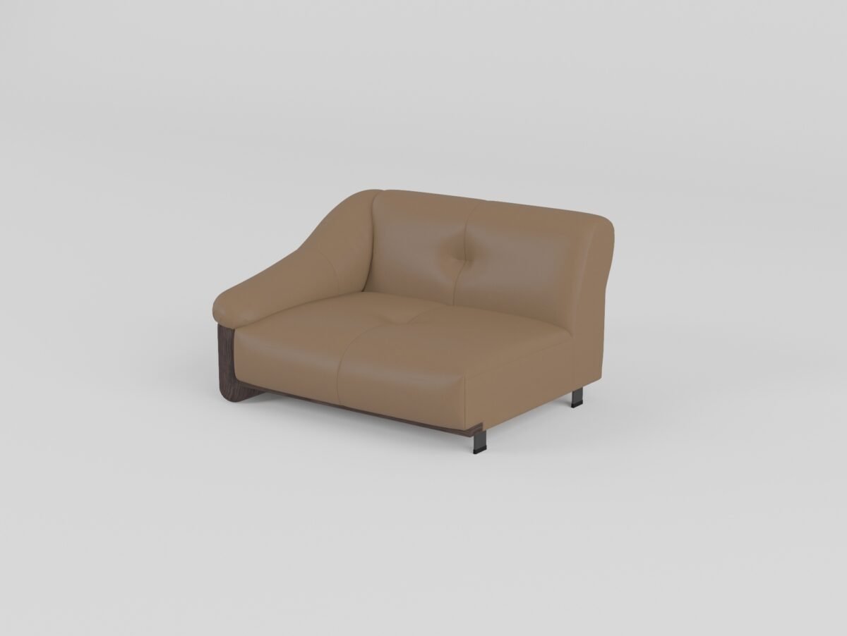 wide seat cowhide sofa ash wood 4-seater smoked frame base detail contract quality