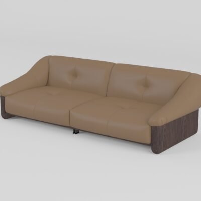 wide seat cowhide sofa ash wood 4-seater armrest seat depth 1130mm profile contract