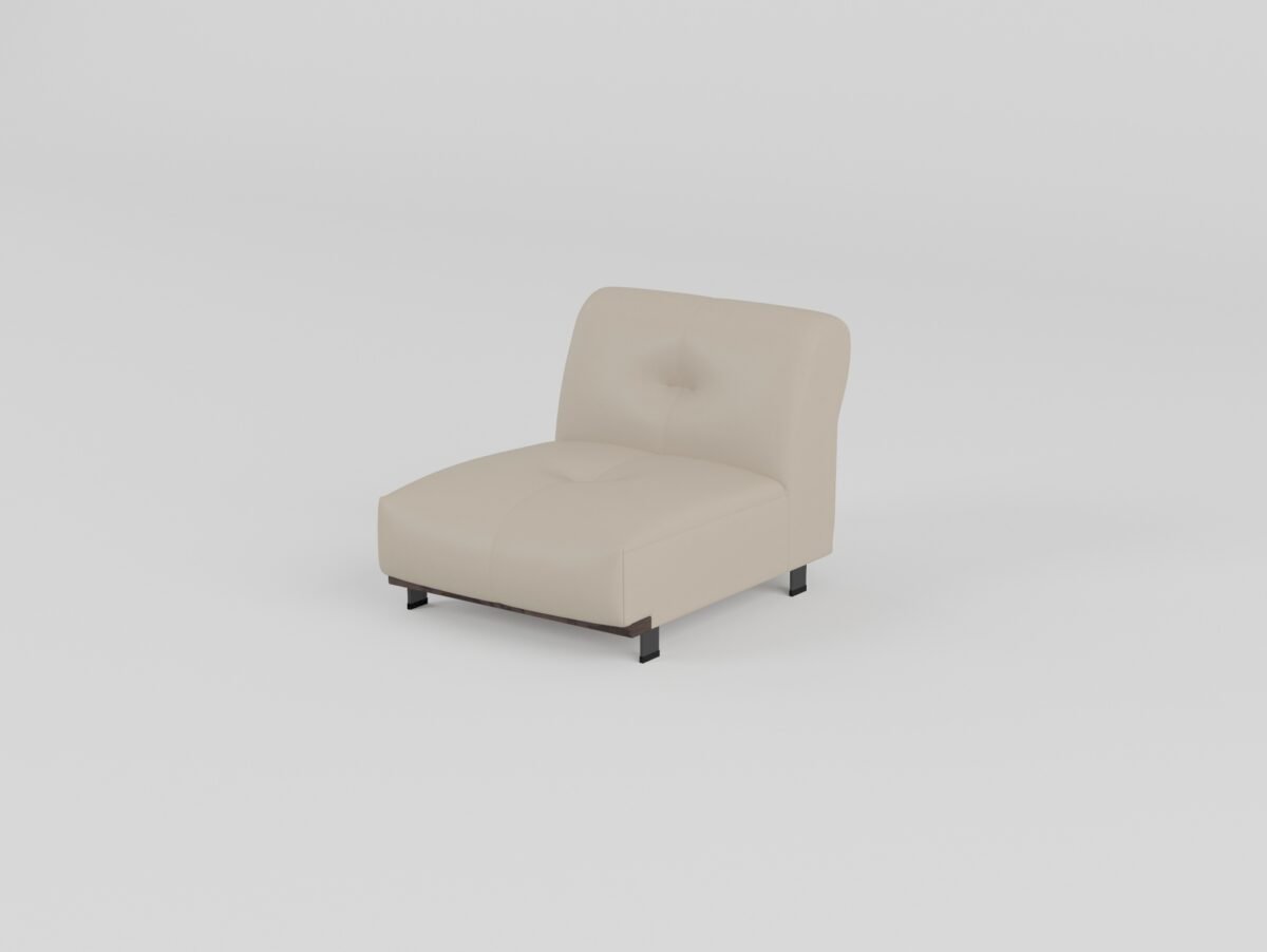 top grain leather sofa ash wood frame armless modular configuration B2B contract