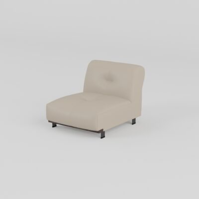 top grain leather sofa ash wood frame armless modular configuration B2B contract