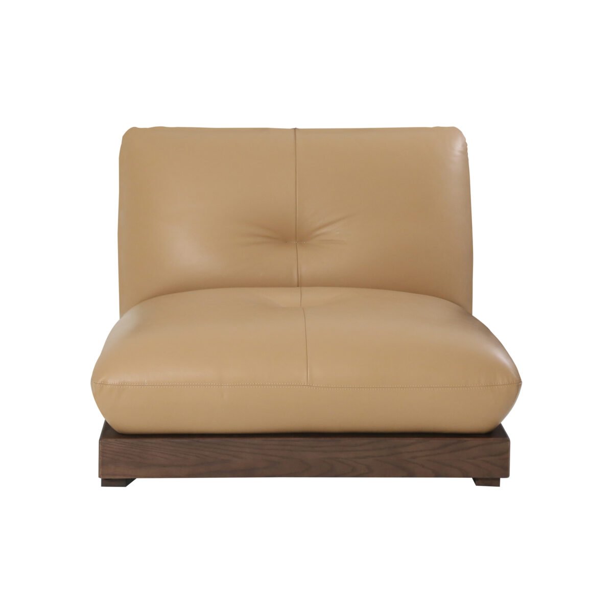 Armless modular sofa with coffee table 409 colourway full system configuration cowhide leather ash wood