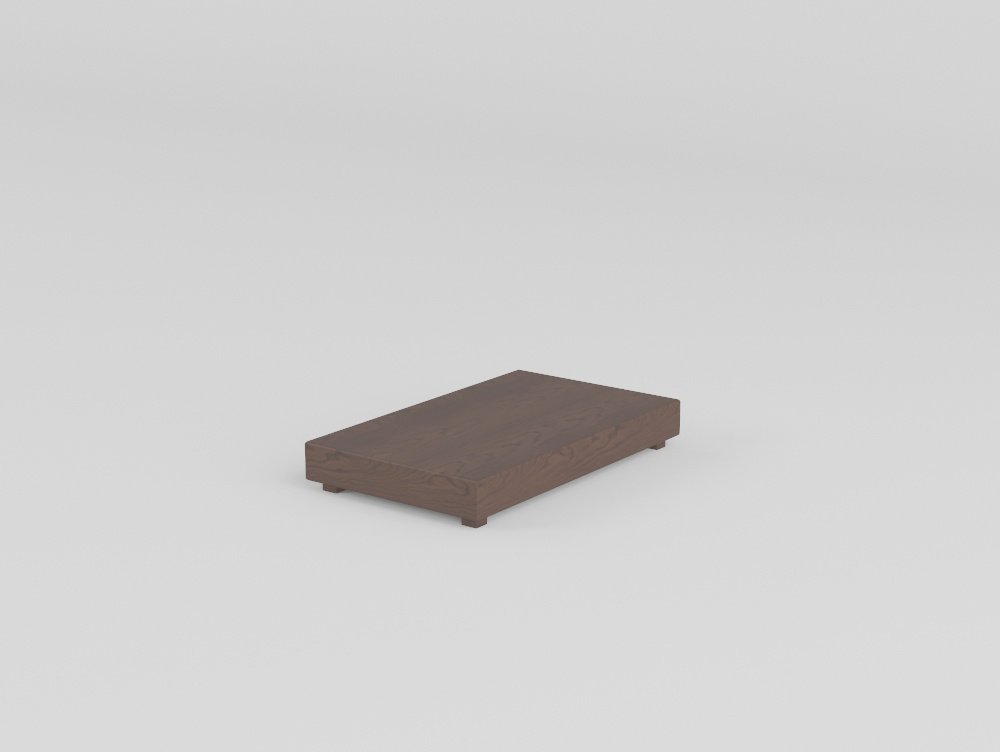 Armless modular sofa with coffee table side table unit 60x102x14cm ash wood native accessory detail