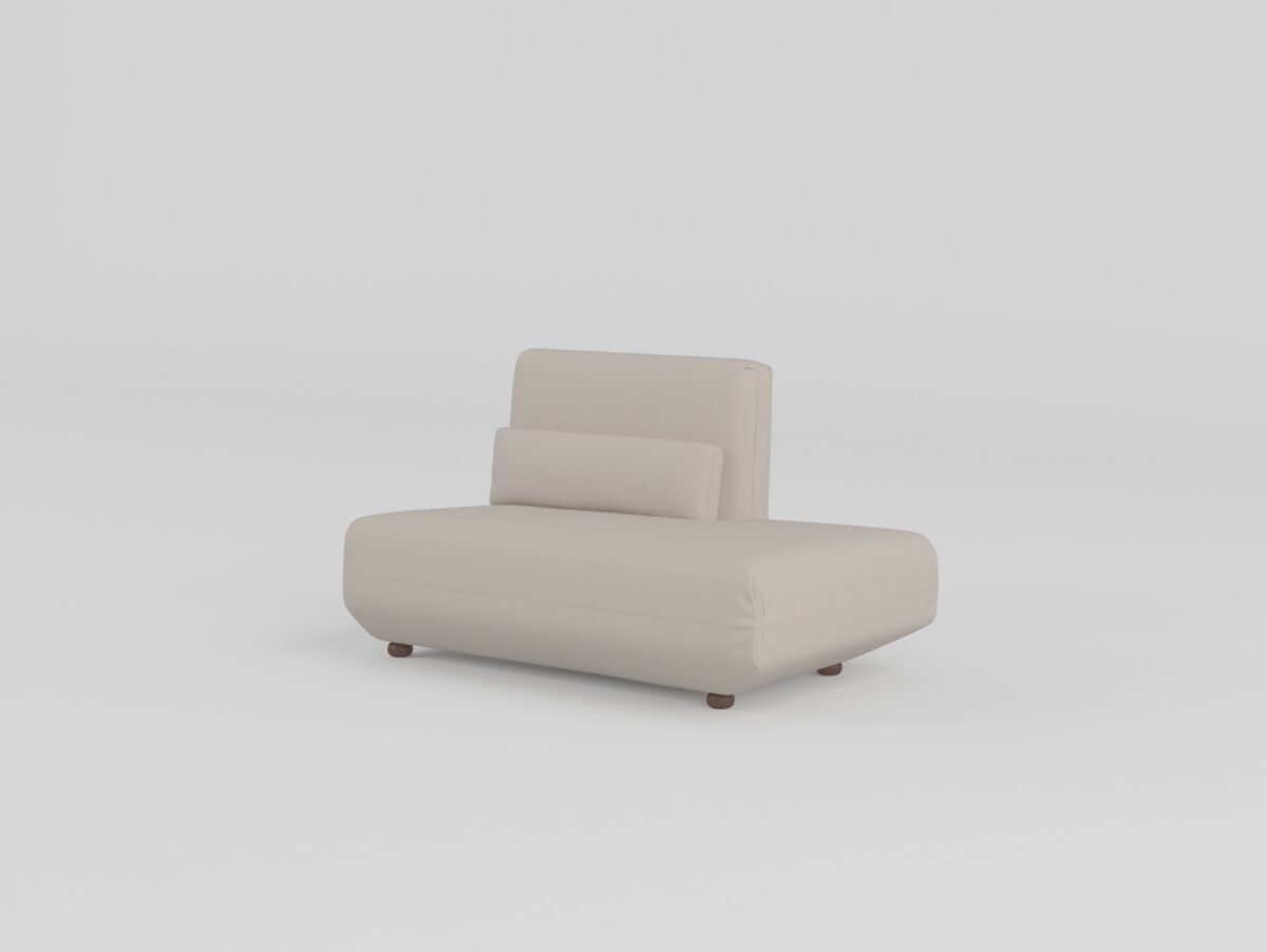 Cowhide sofa with sculptural ash wood armrests corner unit pearl stone cowhide hazelnut ash wood 90 degree
