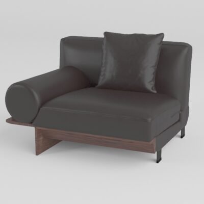goose down cowhide sofa exposed ash wood frame single armrest 1850mm configuration contract