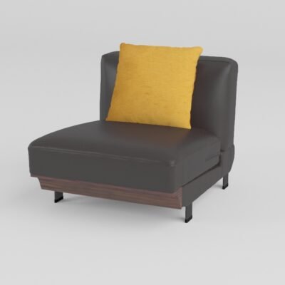 goose down cowhide sofa exposed ash wood frame armless 1-seater 770mm modular contract