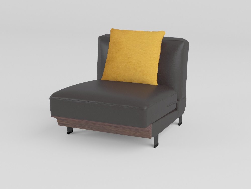 goose down cowhide sofa exposed ash wood frame armless 1-seater 770mm modular contract