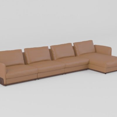 leather sectional sofa single armrest armless chaise full modular set camel cowhide
