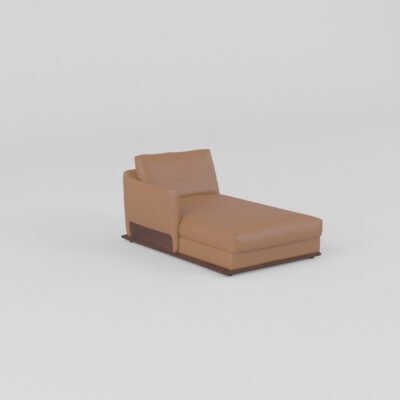 leather sectional sofa chaise unit 1650mm camel cowhide ash wood platform base contract