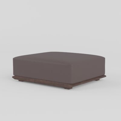 Modular leather sofa with ash wood frame 3 ottoman module