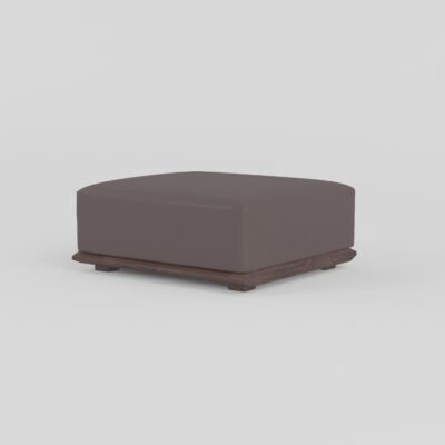 Modular leather sofa with ash wood frame center ottoman