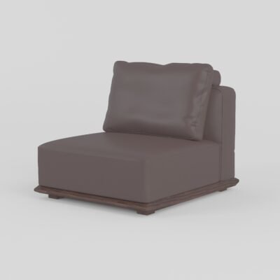 Modular leather sofa with ash wood frame armless one-seater