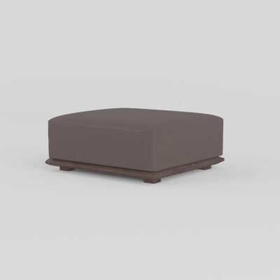 Modular leather sofa with ash wood frame side ottoman module