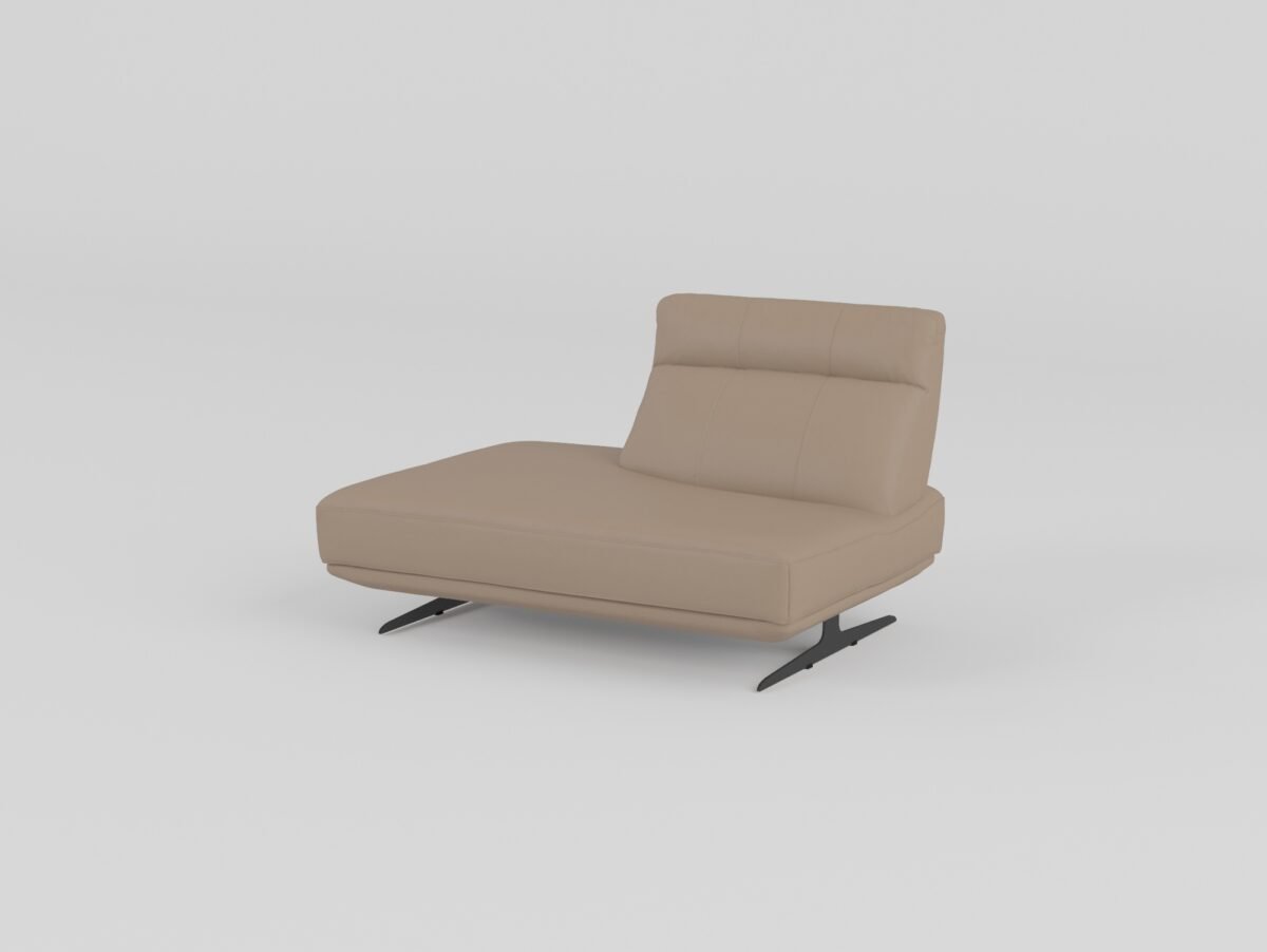 leather sofa with ottoman corner unit warm taupe cowhide ash wood panel black metal legs