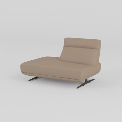 leather sofa with ottoman corner unit warm taupe cowhide ash wood panel black metal legs
