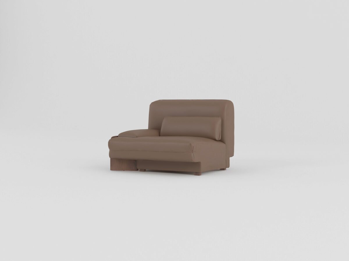 leather sofa set right armrest single unit mocha cowhide ash wood nailed frame detail