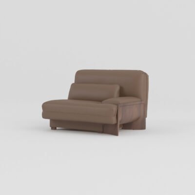 leather sofa set left armrest single unit mocha cowhide ash wood nailed frame detail
