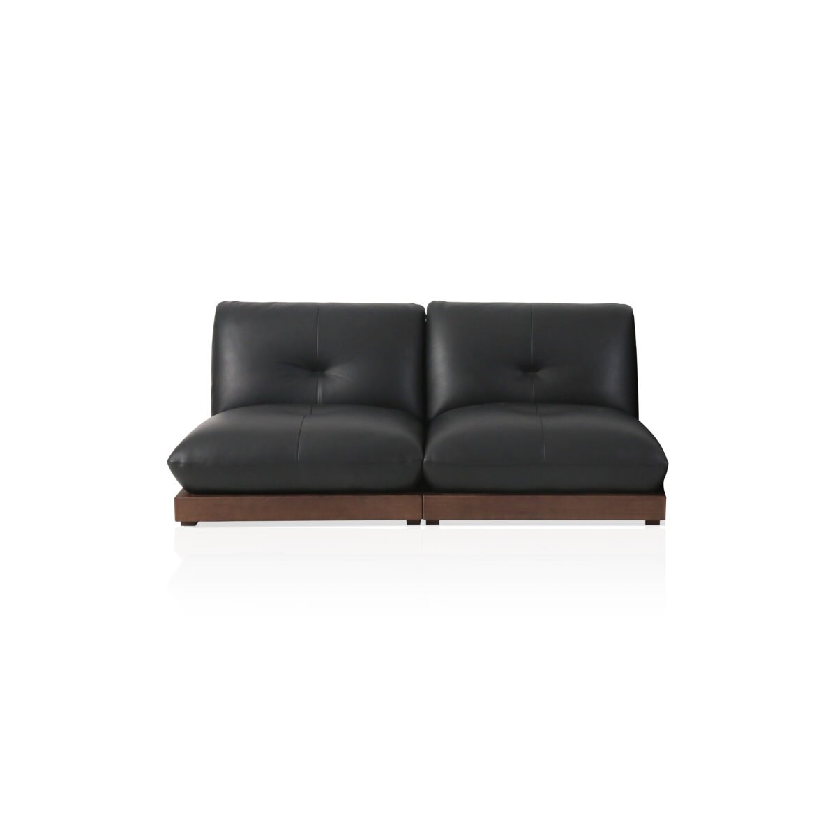 Armless modular sofa with coffee table three-seater 300x108x80cm real product photo cowhide leather