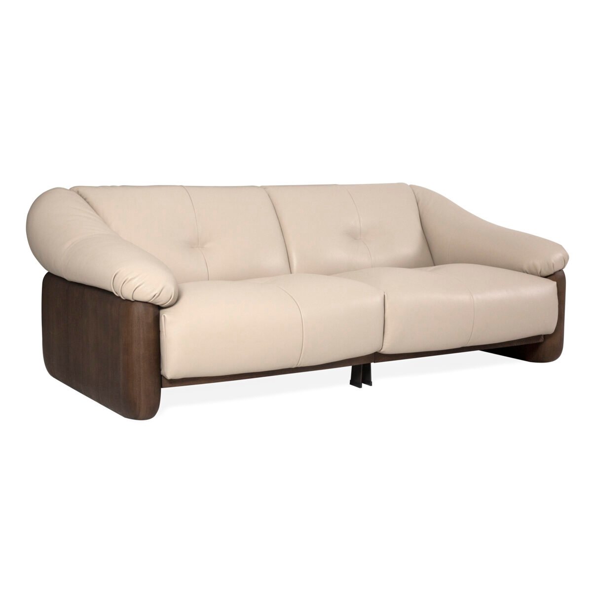 top grain leather sofa ash wood frame warm sand 4-seater 3050mm contemporary modern
