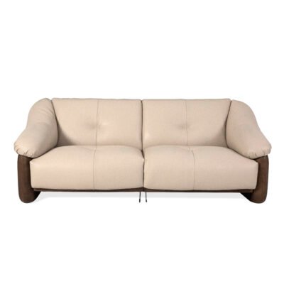 top grain leather sofa ash wood frame smoked finish base detail contract specification