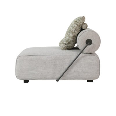 Linen modular sofa with detachable backrest studio lifestyle view 1 silver mist linen ash wood base contract