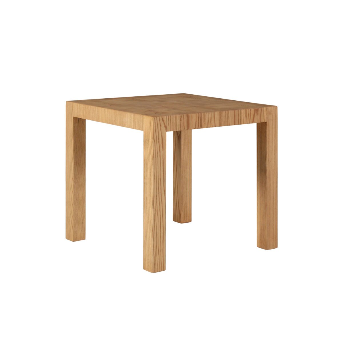 Small coffee table in wood surface finish, side view