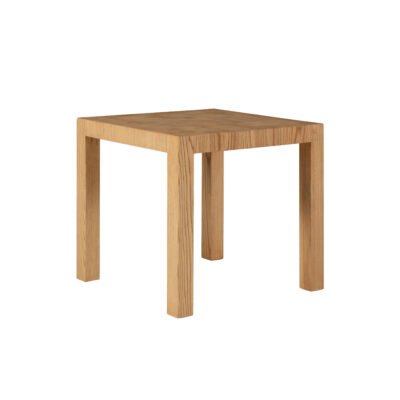 Small coffee table in wood surface finish, side view