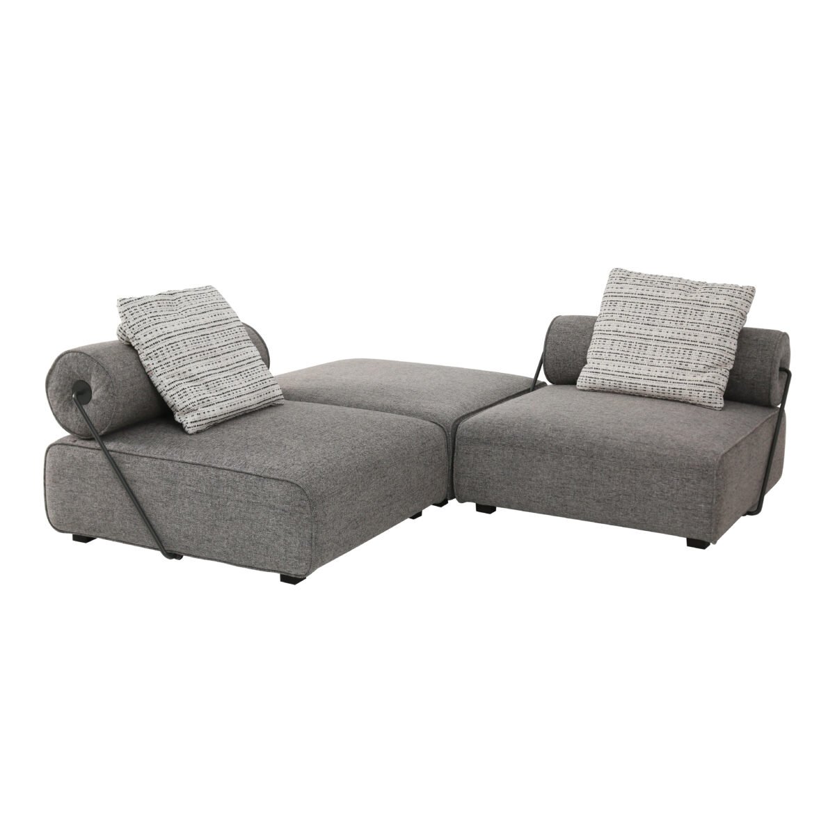 Linen modular sofa with detachable backrest lifestyle view 4 multi-unit arrangement hospitality lounge