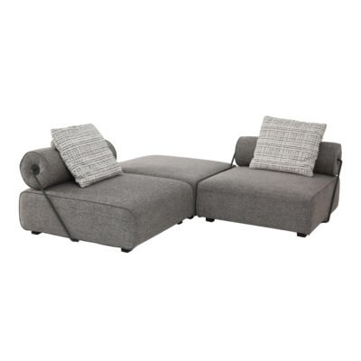 Linen modular sofa with detachable backrest lifestyle view 4 multi-unit arrangement hospitality lounge