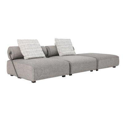 Linen modular sofa with detachable backrest real product photo lifestyle view 1 silver mist cotton linen