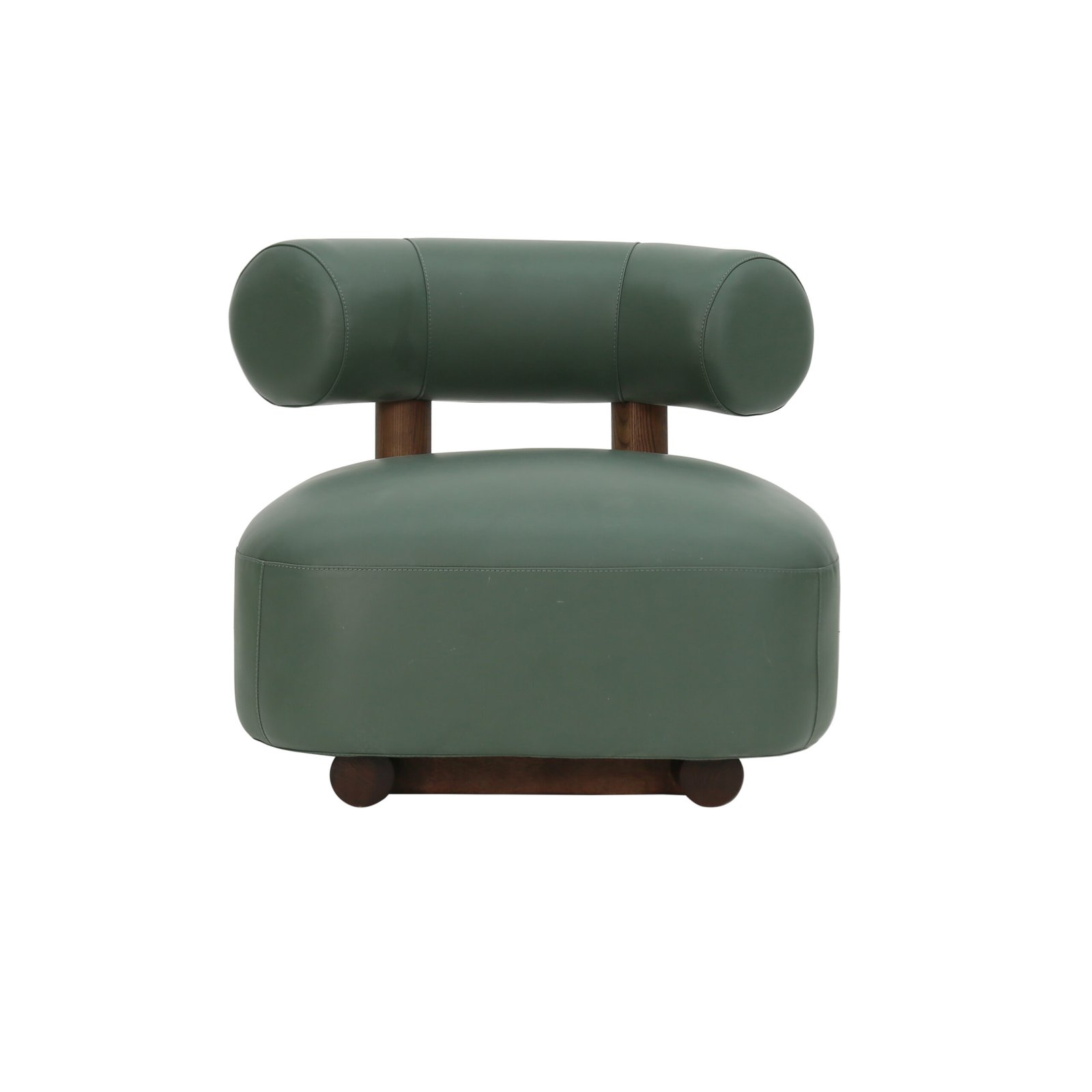 Leisure chair front view, plush cushioned seating