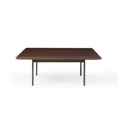 Coffee table in wood surface finish, side view