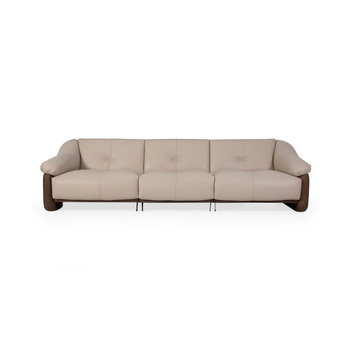 top grain leather sofa ash wood frame 3-seater 2230mm steel grey cowhide living room