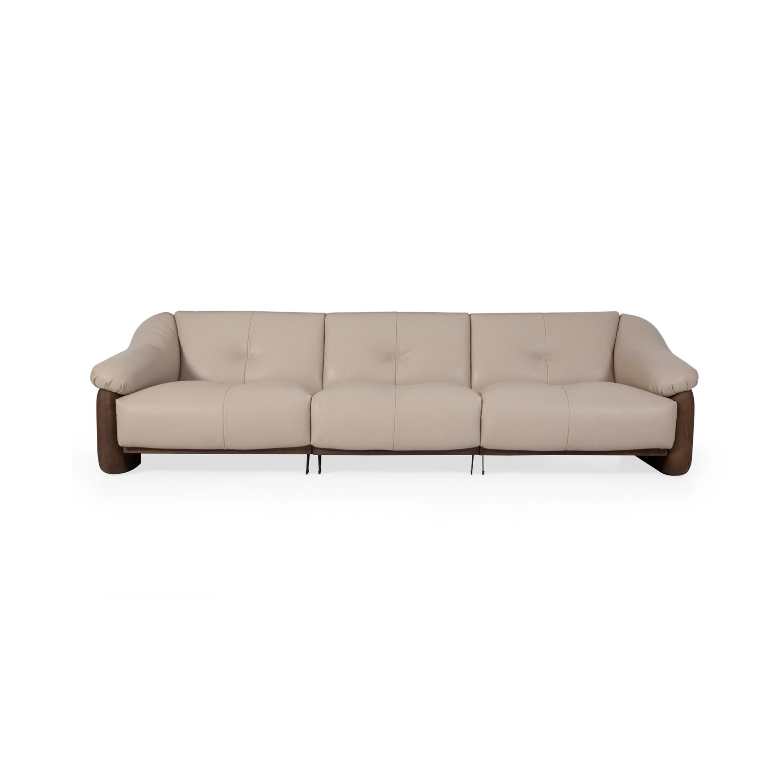 top grain leather sofa ash wood frame 3-seater 2230mm steel grey cowhide living room