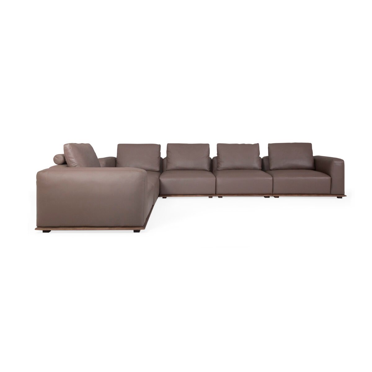 Modular leather sofa with ash wood frame color 338 reference